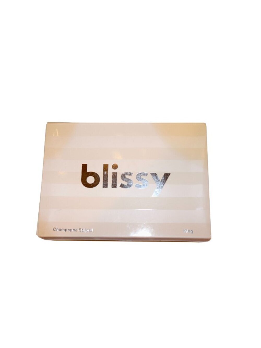 Blissy Champagne Striped King Size Pillowcase 100% Pure Mulberry Silk NEW